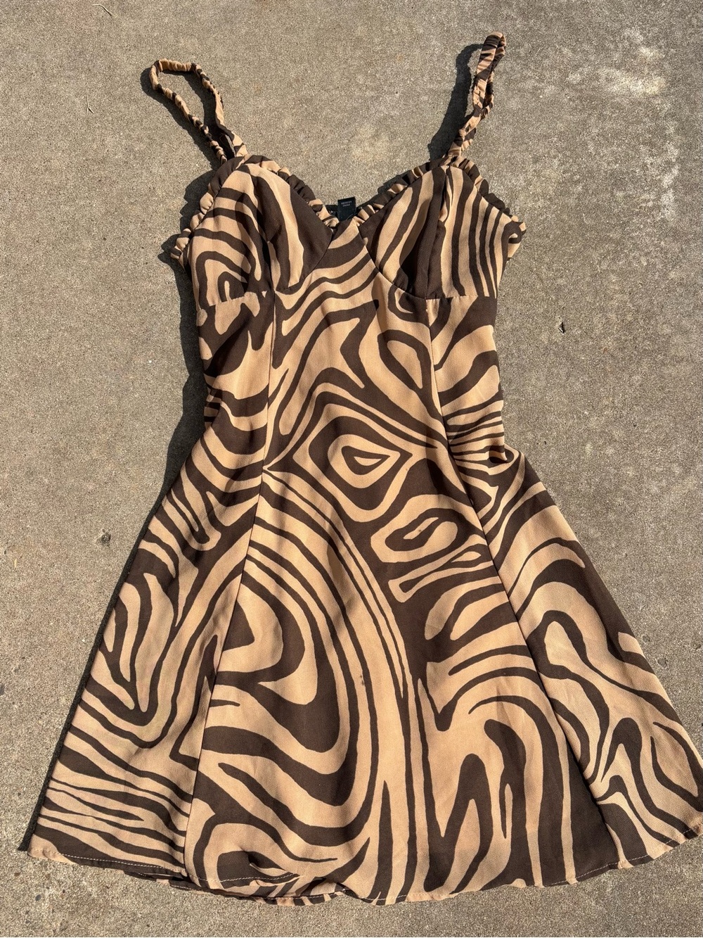 wild fable Brown & Tan Swirl Slip Mini Dress